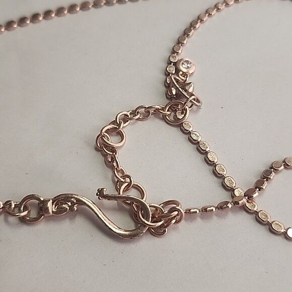 Heart Faux Padlock Rose Gold Tone Pendant Necklace - Picture 4 of 5